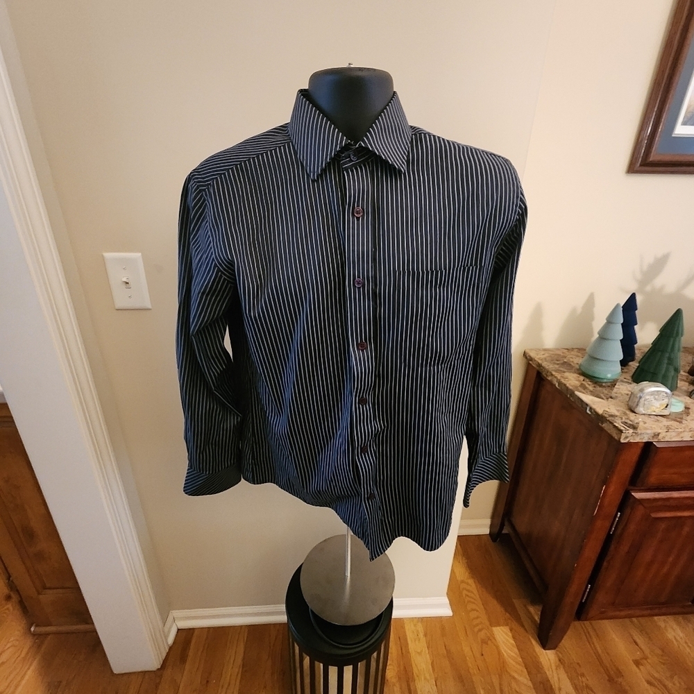 T2 - Peter England Striped Button-Down Shirt Medium